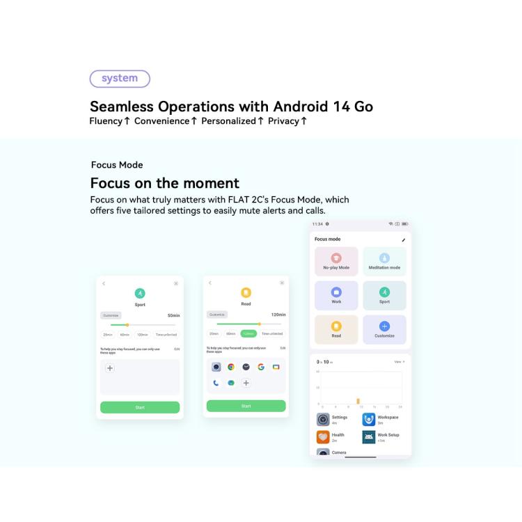 Blackview Oscal FLAT 2C 4G, 2GB+64GB, 6.56 inch Android 14 Unisoc SC9863A T603 Octa Core