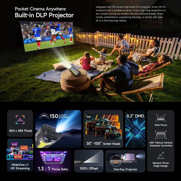 Ulefone Armor 34 Pro, 16GB+512GB, Night Vision, IP68/IP69K Rugged Phone, 6.95 inch Android 15 MediaTek Dimensity 7300 Octa Core, Network: 5G, NFC, OTG, Armor 34 Pro