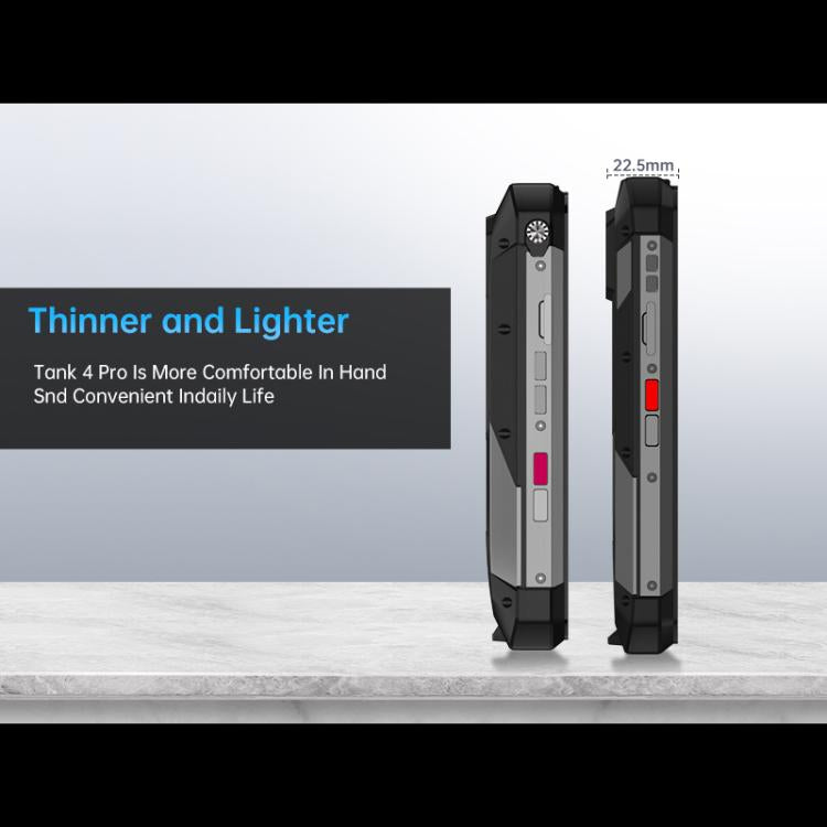 Teléfono robusto Unihertz Tank 4 Pro con proyector, 16 GB + 512 GB, visión nocturna, pantalla de 6,73 pulgadas, Android 13, 5G, NFC