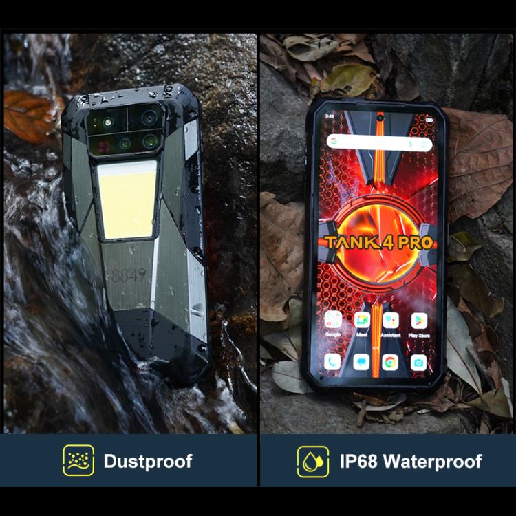 Teléfono robusto Unihertz Tank 4 Pro con proyector, 16 GB + 512 GB, visión nocturna, pantalla de 6,73 pulgadas, Android 13, 5G, NFC