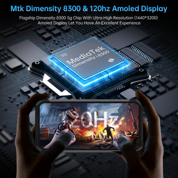 Teléfono robusto Unihertz Tank 4 Pro con proyector, 16 GB + 512 GB, visión nocturna, pantalla de 6,73 pulgadas, Android 13, 5G, NFC