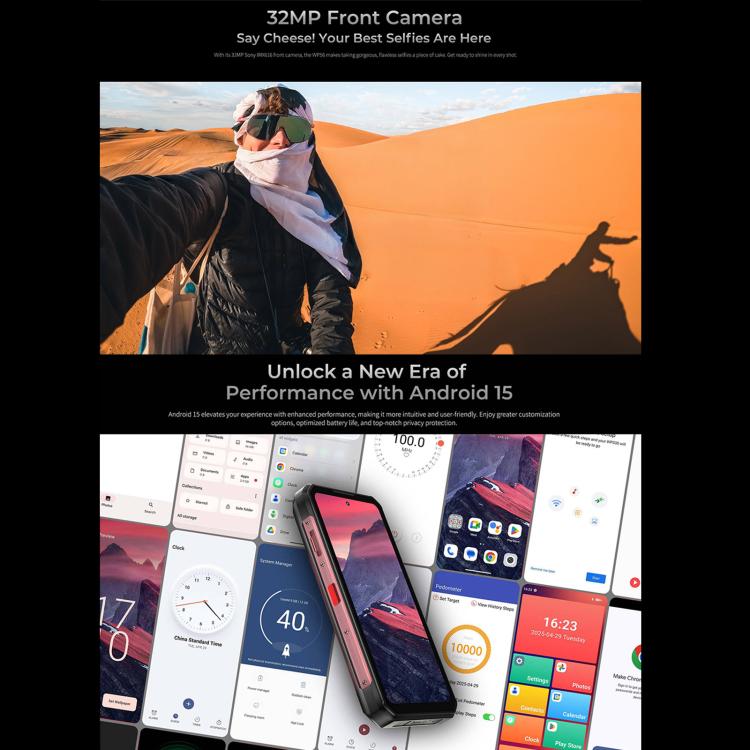 Teléfono robusto Oukitel WP56 5G: 12 GB de RAM, 512 GB de almacenamiento, cámara de 108 MP, pantalla de 6,8", Android 15, red 5G