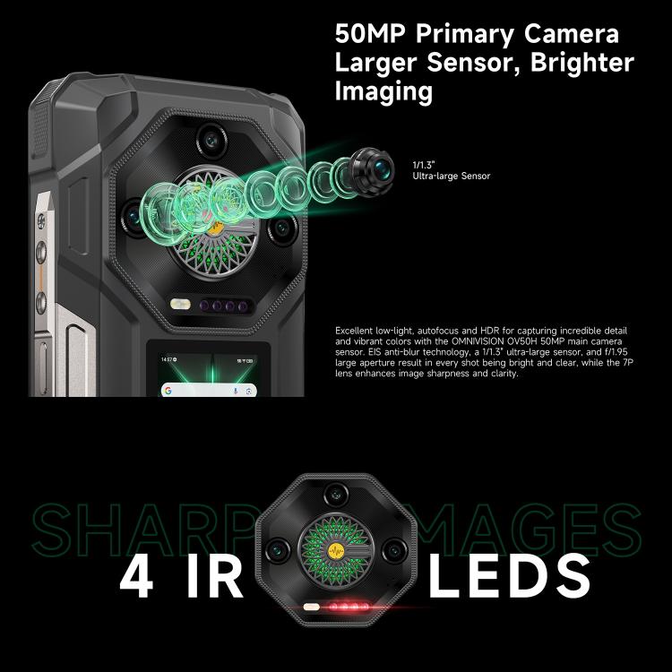 Ulefone Armor 33 Pro 5G Rugged Phone, 16GB+512GB, Night Vision, 6.95 inch + 3.4 inch Dual Screen Android 14 MediaTek Dimensity 7300X Octa Core