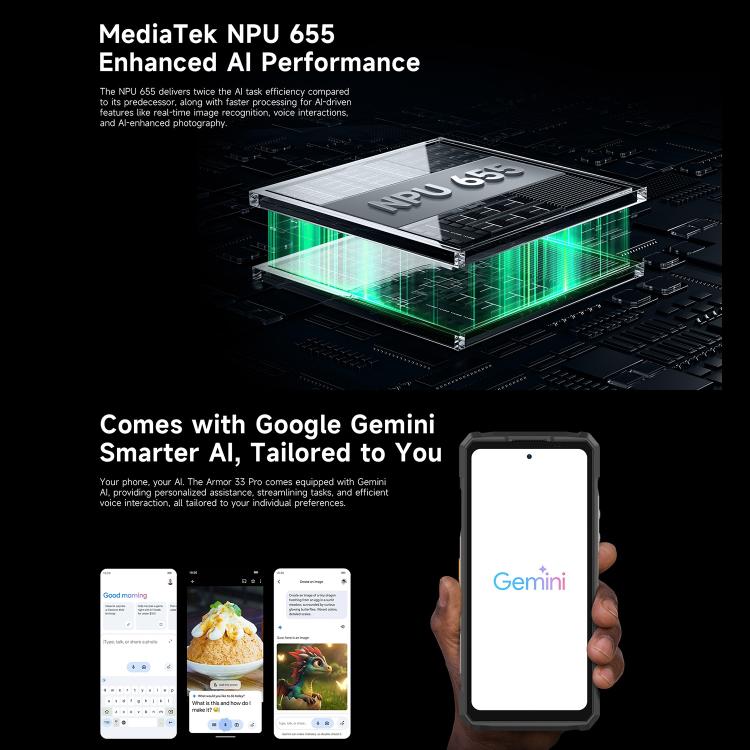 Ulefone Armor 33 Pro 5G Rugged Phone, 16GB+512GB, Night Vision, 6.95 inch + 3.4 inch Dual Screen Android 14 MediaTek Dimensity 7300X Octa Core