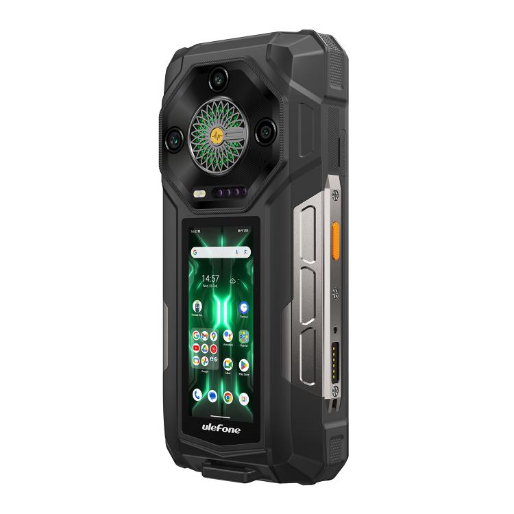 Teléfono robusto Ulefone Armor 33 Pro con 16 GB + 512 GB, visión nocturna, 5G, pantalla dual, Android 14, MediaTek Dimensity 7300X