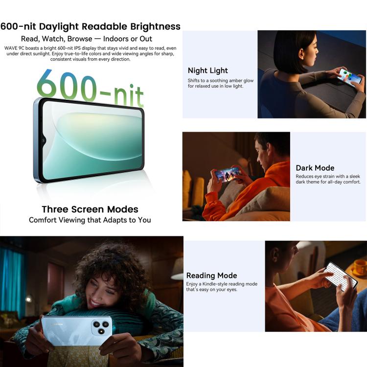 Blackview WAVE 9C, 4GB+64GB, 6.56 inch Android 15 Unisoc T603 SC9863A Octa Core