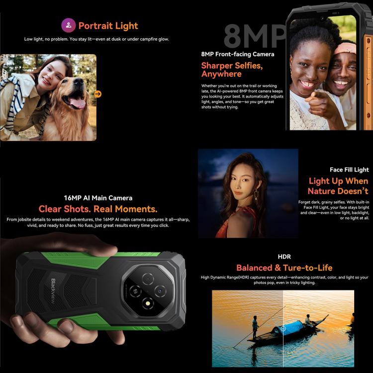 Blackview FORT 1, 6GB+256GB, 6.56 inch Android 15 Unisoc UMS9230E T615 Octa Core