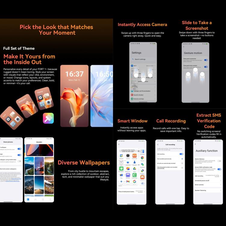 Blackview FORT 1, 6GB+256GB, 6.56 inch Android 15 Unisoc UMS9230E T615 Octa Core