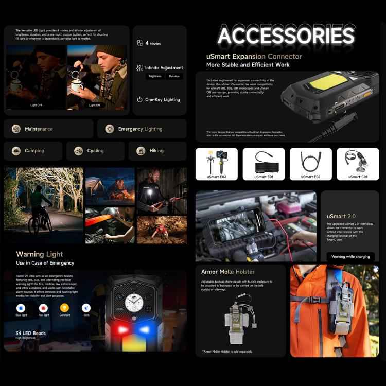 Ulefone Armor 29 Ultra 5G Rugged Phone, 16GB+1TB, 6.67 inch + 1.04 inch Android 15 MediaTek Dimensity 9300+ Octa Core