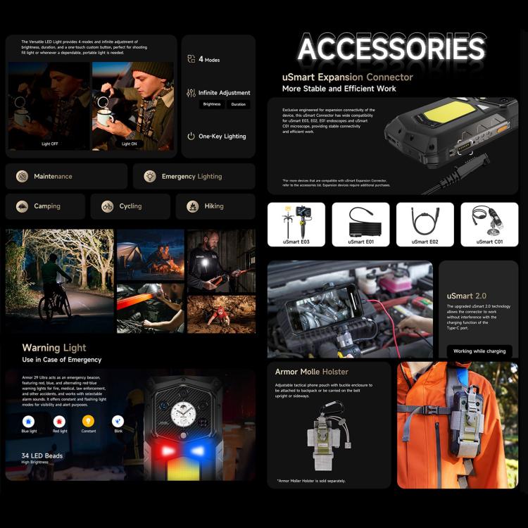 Ulefone Armor 29 Ultra 5G Rugged Phone, 16GB+1TB, 6.67 inch + 1.04 inch Android 15 MediaTek Dimensity 9300+ Octa Core