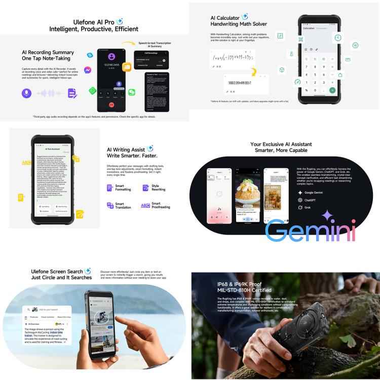 Ulefone RugKing 4G, 8GB+256GB, IP68/IP69K Rugged Phone, 5.99 inch Android 15 Unisoc T7255 Octa Core