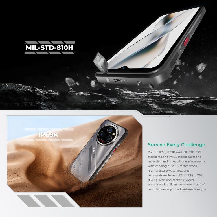 Oukitel WP62 5G Rugged Phone 8GB/256GB – 108MP Camera, Dimensity 7025, NFC & OTG