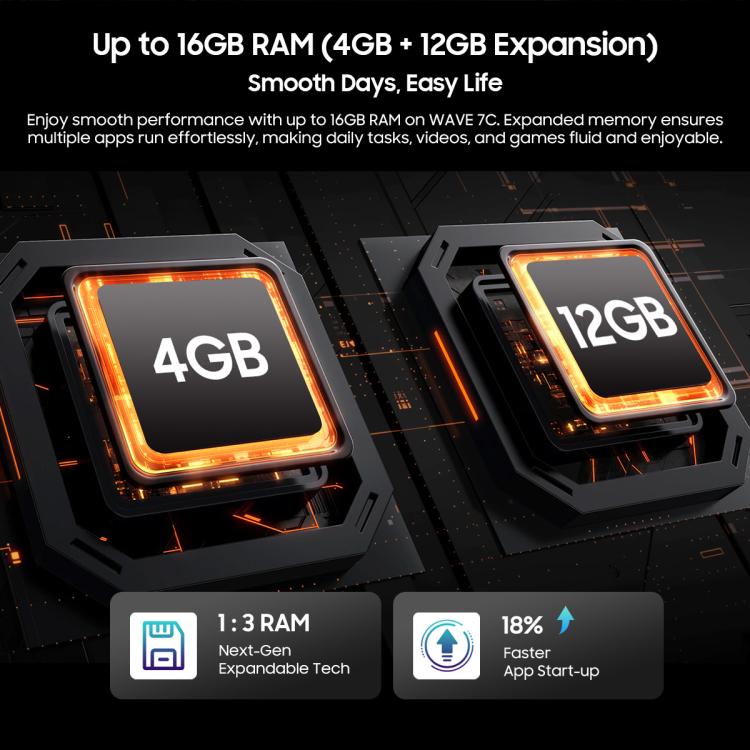 Blackview WAVE 7C 4G 4GB/128GB – 6.56" Android 16, Unisoc T310, OTG