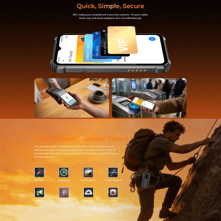 Oukitel G6 Rugged Phone, 4GB+128GB, Fingerprint Identification, 10600mAh Battery, 6.52 inch Android 16.0 Unisoc T615 Octa Core, NFC, OTG, Network: 4G, 4GB+128GB
