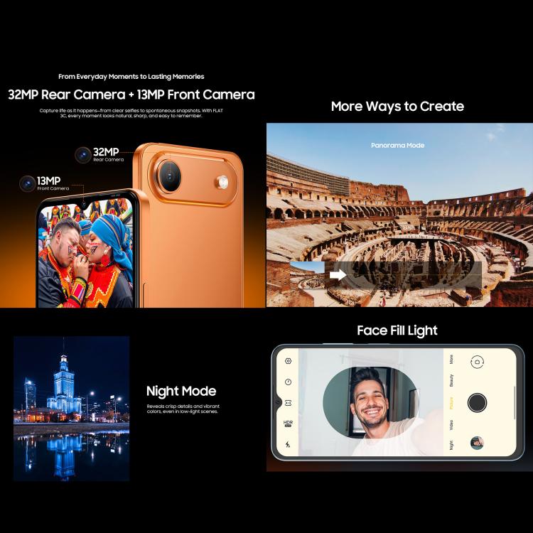 Blackview Oscal FLAT 3C 4G 4GB/128GB – 6.56" Android 16, Unisoc T310, OTG