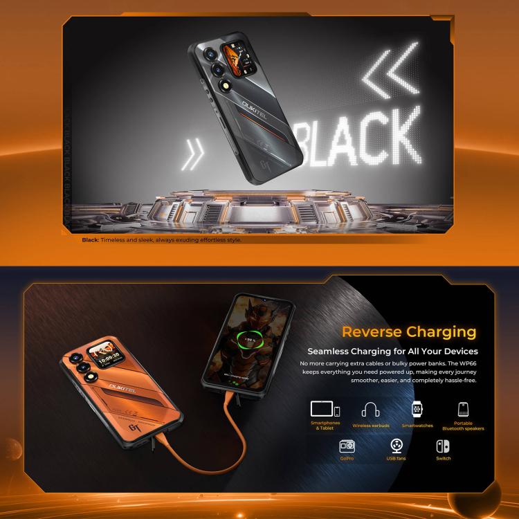 Oukitel WP66 5G Rugged Phone, 12GB+512GB, Side Fingerprint, 6.6 inch Android 16.0 MTK Dimensity 7025 Octa-Core, NFC, OTG, Network: 5G