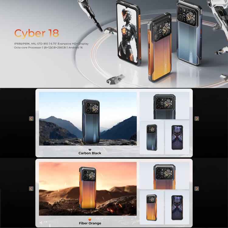 HOTWAV Cyber 18 4G Rugged Phone 8GB/256GB | Unisoc T7250, Android 16, NFC