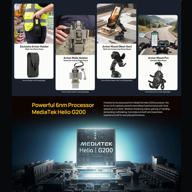 Ulefone Armor 24 Pro Rugged Smartphone | IP68/IP69K Waterproof, 12GB+256GB