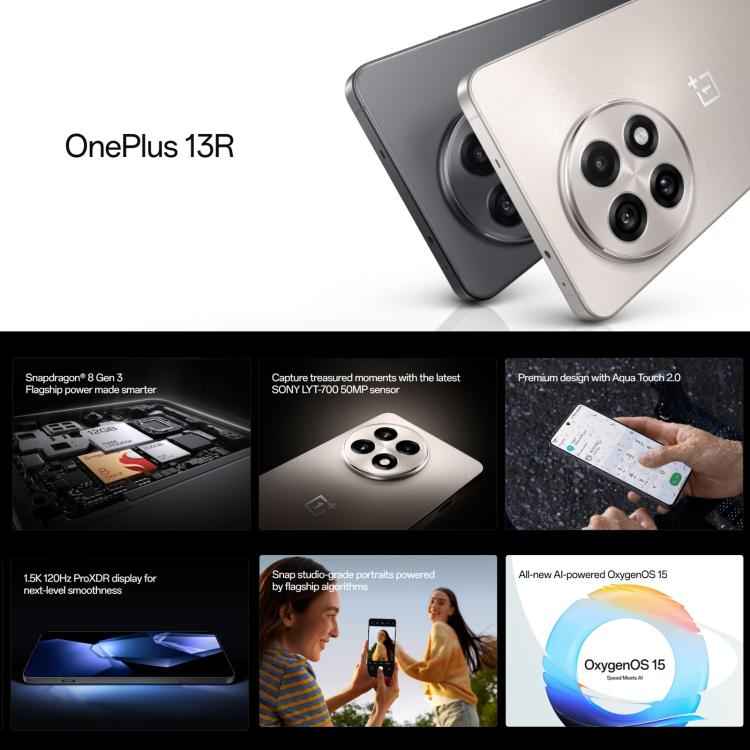OnePlus 13R 5G Global, 12GB+256GB, 6.78 inch, 1.5K 120Hz ProXDR display OxygenOS 15 with AI Snapdragon 8 Gen 3