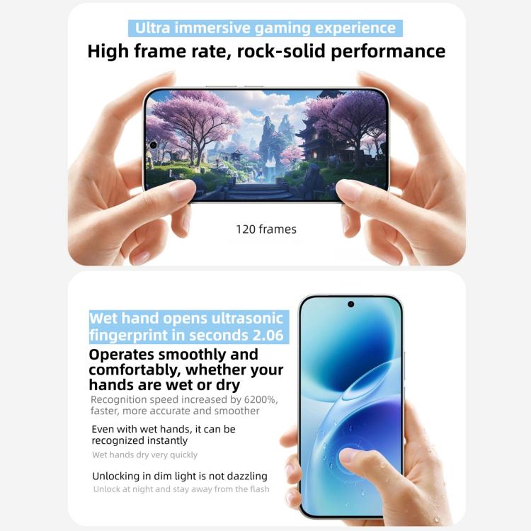 vivo S50, 12GB+512GB, 3D Fingerprint, 6.59 inch Android 16 OriginOS 6 Snapdragon 8s Gen 3 Octa Core, OTG, NFC, Network: 5G, Support Google Play, 12GB+512GB