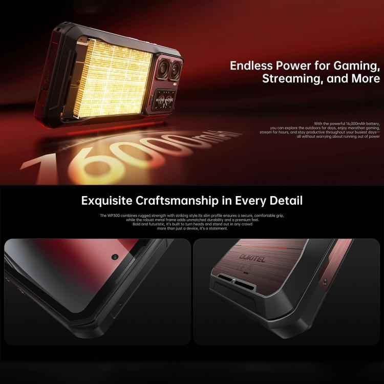 Oukitel WP300 5G Rugged Phone with Watch, 12GB+512GB, 6.8 inch Android 15 MediaTek Dimensity 7050 Octa Core, NFC, OTG