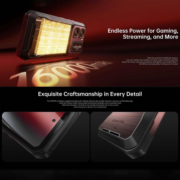 Oukitel WP300 5G Rugged Phone with Watch, 12GB+512GB, 6.8 inch Android 15 MediaTek Dimensity 7050 Octa Core, NFC, OTG