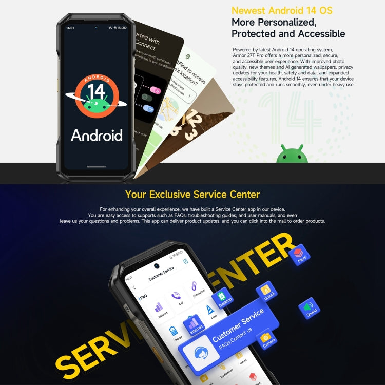 Ulefone Armor 27T Pro Rugged Phone with Thermal Imaging, 12GB RAM, 256GB Storage, Night Vision, 10600mAh Battery, 6.78-inch Display, Android 14, 5G Network, NFC, MediaTek Dimensity 6300