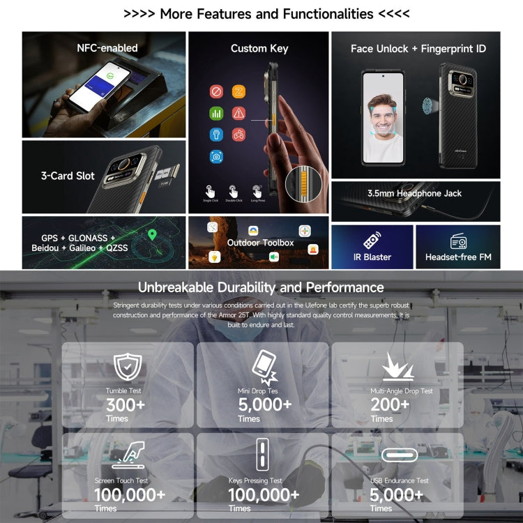 Ulefone Armor 25T Rugged Phone, 6GB+256GB, Thermal Imaging, 6.78 inch Android 14 MediaTek Helio G99 Octa Core