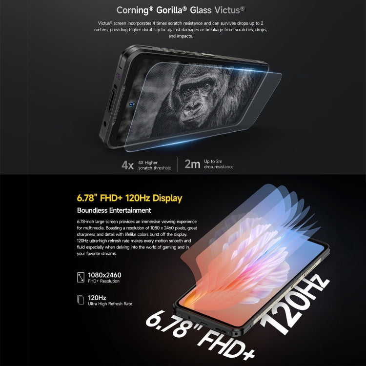 Ulefone Armor 25T Rugged Phone, 6GB+256GB, Thermal Imaging, 6.78 inch Android 14 MediaTek Helio G99 Octa Core