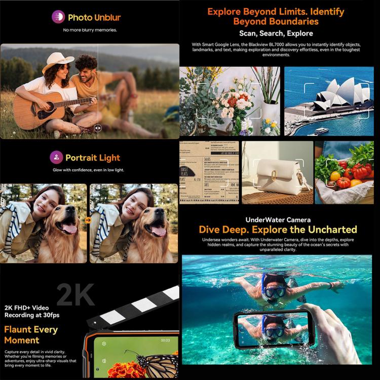 Blackview BL7000 Rugged Phone - 8GB+256GB, 6.78" Android 15, MediaTek Dimensity 6300, 5G, NFC, OTG