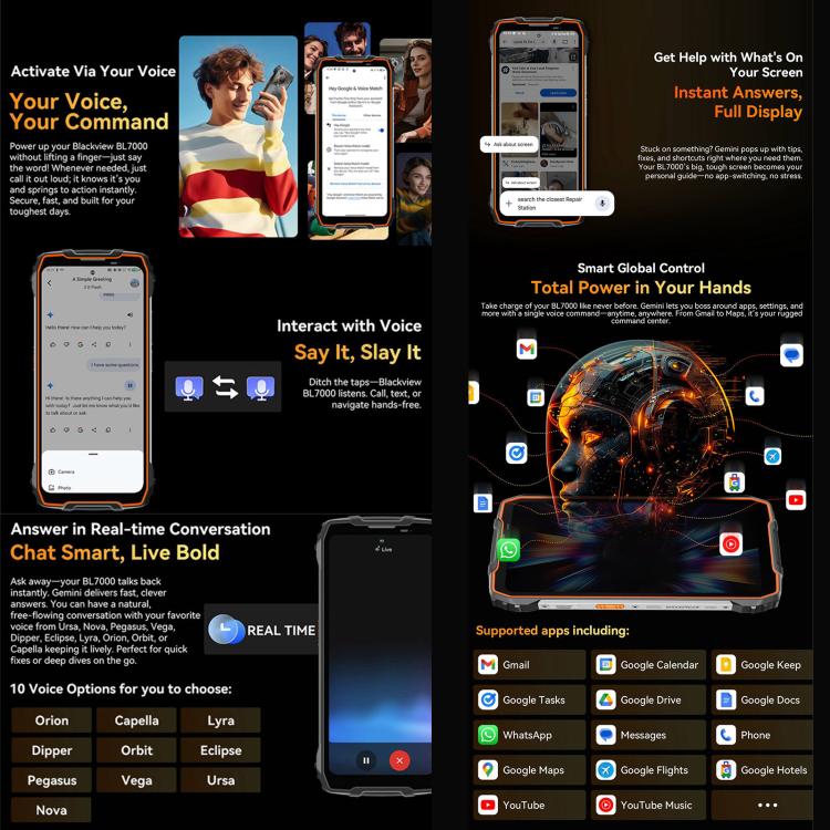 Blackview BL7000 Rugged Phone - 8GB+256GB, 6.78" Android 15, MediaTek Dimensity 6300, 5G, NFC, OTG