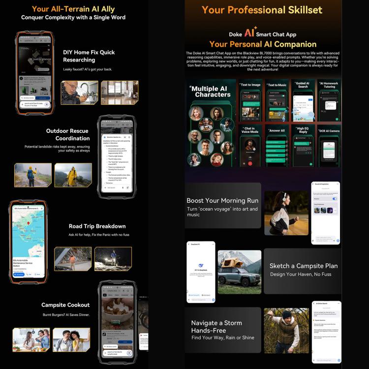 Blackview BL7000 Rugged Phone - 8GB+256GB, 6.78" Android 15, MediaTek Dimensity 6300, 5G, NFC, OTG