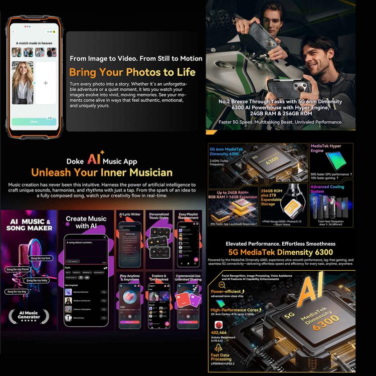 Blackview BL7000 Rugged Phone, 8GB+256GB, 6.78 inch, Night Vision Camera, Android 15 MediaTek Dimensity 6300