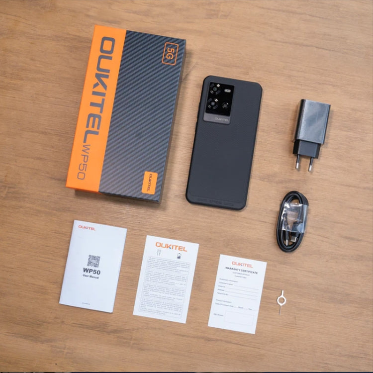 Oukitel WP50 Rugged 5G Phone - 4GB RAM, 256GB Storage, 6.6" Display, Android 14, MediaTek Dimensity 6100+, NFC, 5G Network