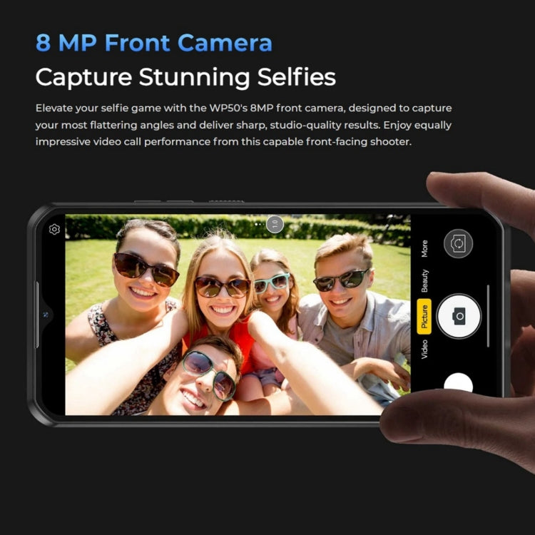 Oukitel WP50 Rugged 5G Phone - 4GB RAM, 256GB Storage, 6.6" Display, Android 14, MediaTek Dimensity 6100+, NFC, 5G Network