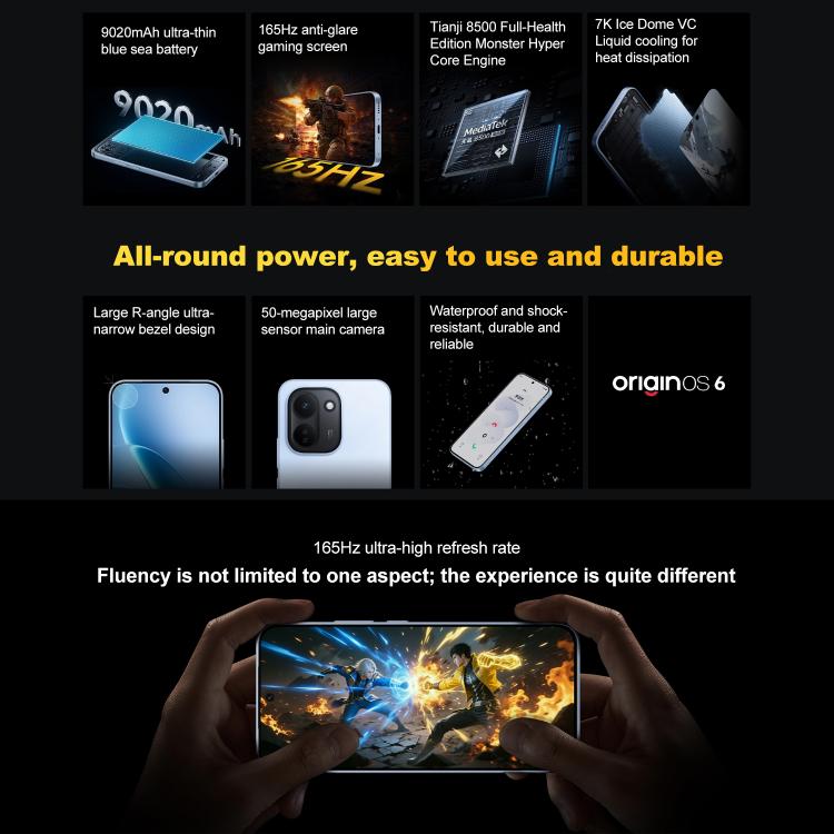 vivo iQOO Z11, 16GB+512GB, Screen Fingerprint, 6.83 inch Android 16 OriginOS 6 Dimensity 8500 Octa Core, OTG, NFC, Network: 5G, Support Google Play, 16GB+512GB