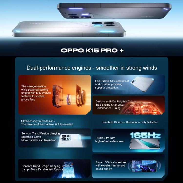OPPO K15 Pro+ 5G 12GB/256GB – Dimensity 9500s, ColorOS 16, Screen Fingerprint