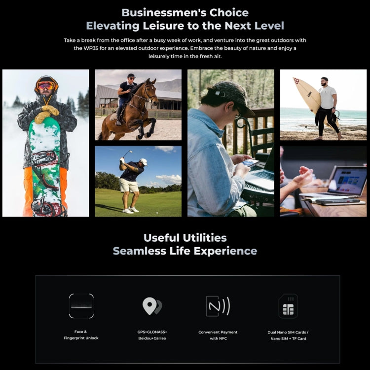 Oukitel WP35 5G Rugged Phone, 8GB+256GB, IP68/IP69K Fingerprint Identification, 11000mAh, 6.6 inch MediaTek Dimensity 6100+ Octa Core