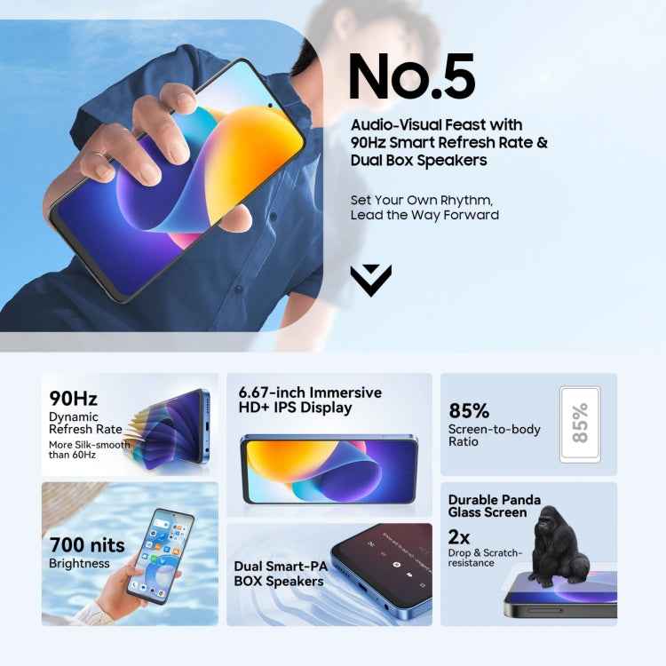 Blackview SHARK 9 5G, 8GB+256GB, 6.67 inch Android 14 Unisoc T820