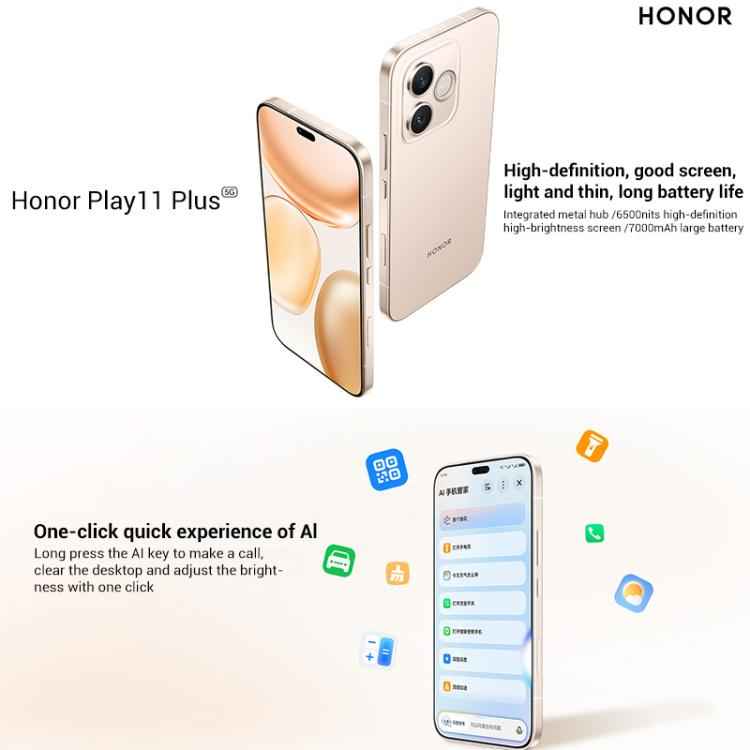 Honor Play11 Plus, 8GB+256GB, In-screen Fingerprint, 6.6 inch Android 16 MagicOS 10 Dimensity 6500 Elite Octa Core, Network: 5G