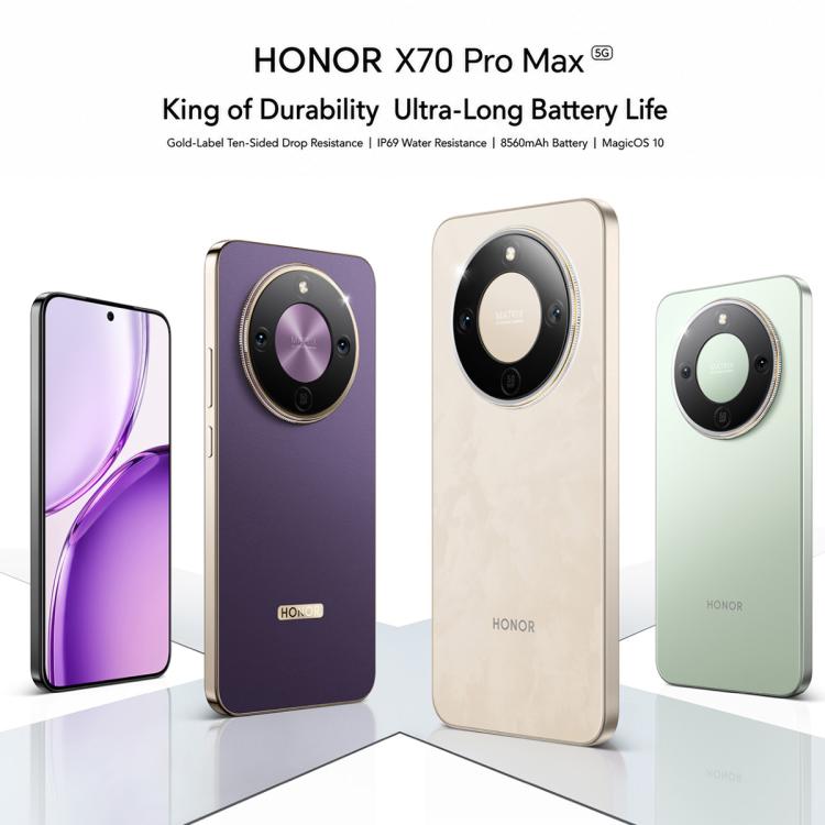 Honor X70 Pro Max, 8GB+256GB, Screen Fingerprint, 6.79 inch MagicOS 10.0 Snapdragon 6 Gen 4 Octa Core, Network: 5G, NFC, OTG, 8GB+256GB