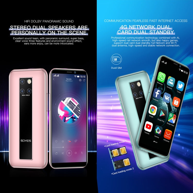 SOYES S10H Face Identification, 3.46 inch Android 9.0 MTK6739CW Quad Core up to 1.28GHz, Dual SIM, Bluetooth, WiFi, GPS, Network: 4G, 3GB+64GB, S10H 3GB+64GB