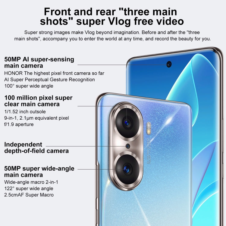 HONOR 60 Pro 5G Triple Back Cameras, Screen Fingerprint Identification, 6.78 inch Magic UI 5.0 Qualcomm Snapdragon 778G Plus 6nm Octa Core up to 2.5GHz, Network: 5G, 60 Pro 5G 8GB+256GB