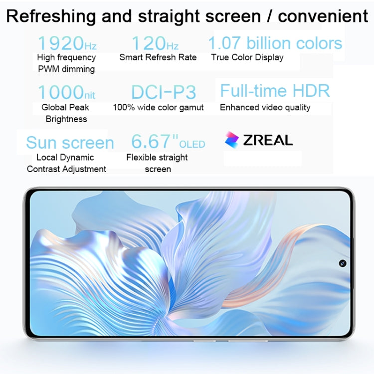 HONOR 80 Pro Flat 5G Triple Back Cameras, Screen Fingerprint Identification, 6.67 inch Magic UI 7.0 Qualcomm Snapdragon 8+ Gen1 Octa Core up to 3.0GHz, Network: 5G, OTG, NFC, Not Support Google Play, Honor 80 Pro Flat 5G, 12GB+256GB
