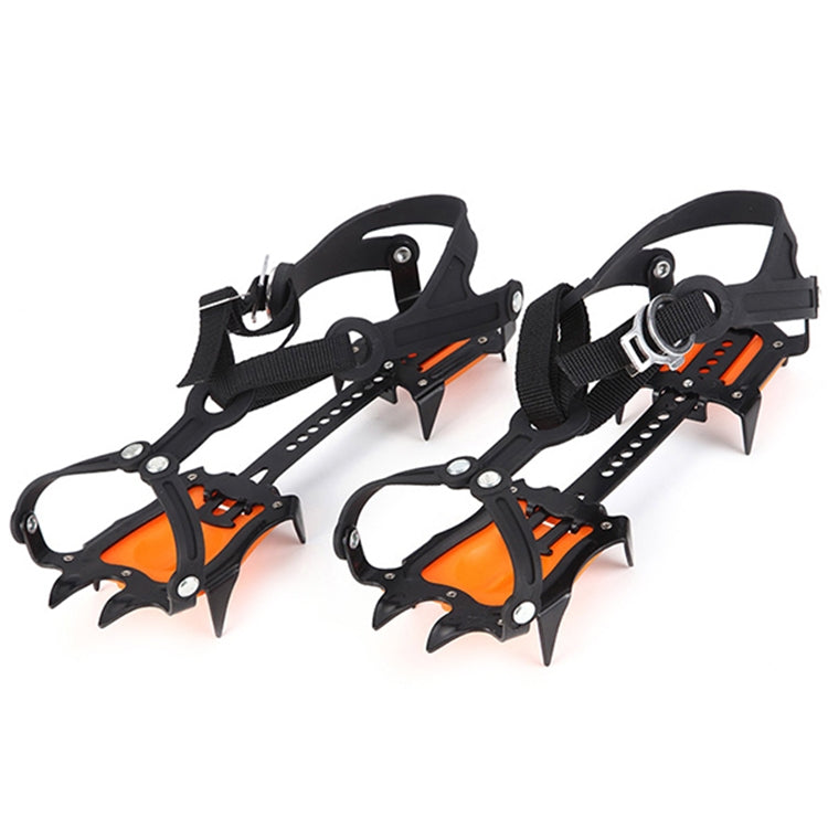 Aotu AT8701 One Pair 10 Teeth Anti-Slip Ice Gripper Snow Climbing Shoes Covers, 10 Teeth Orange, 10 Teeth Yellow - LYDARZ