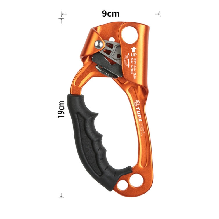 XINDA TP-8606 Outdoor Rock Climbing Aerial Work Anti-fall Handheld Rope Gripper for 8-12mm Diameter Rope left - LYDARZ