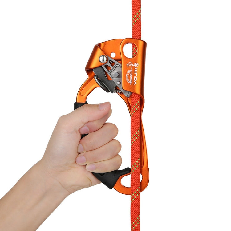 XINDA TP-8606 Outdoor Rock Climbing Aerial Work Anti-fall Handheld Rope Gripper for 8-12mm Diameter Rope left - LYDARZ