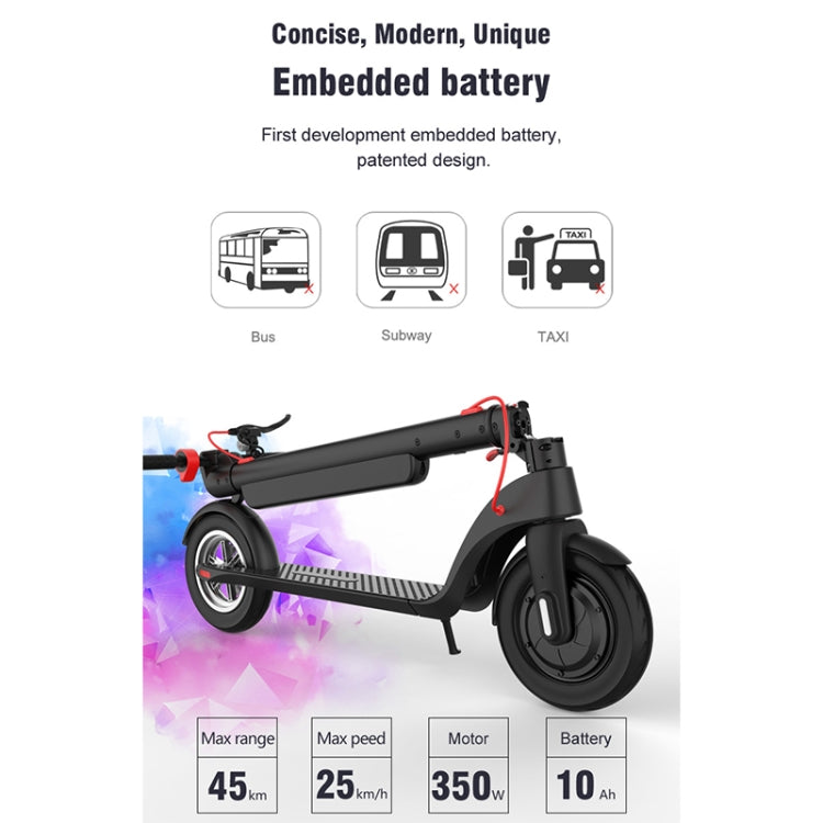 X8 Foldable Electric Scooter: 10" Tires, LCD, LED, 10AH Battery, 100kg Load - LYDARZ