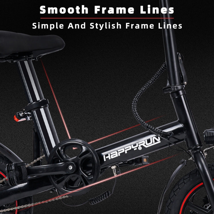 HappyRun HR-X40 350W 36V E-Bike, 14" Tires, EU Plug - LYDARZ