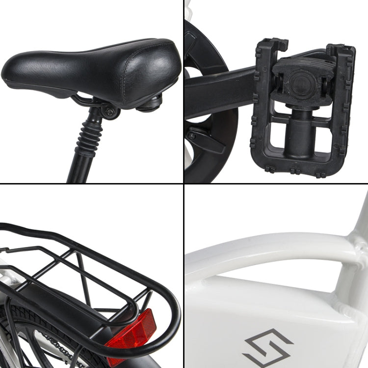 20LVXD30 48V 350W Foldable Electric Bike - Black & White - LYDARZ